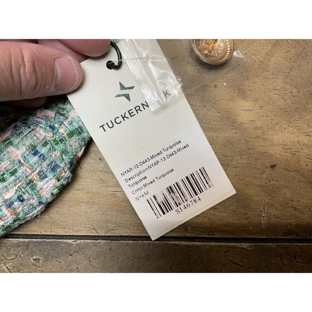 TUCKERNUCK Tweed Jackie Mini Shift Dress Green Textured Size large - Picture 7 of 13